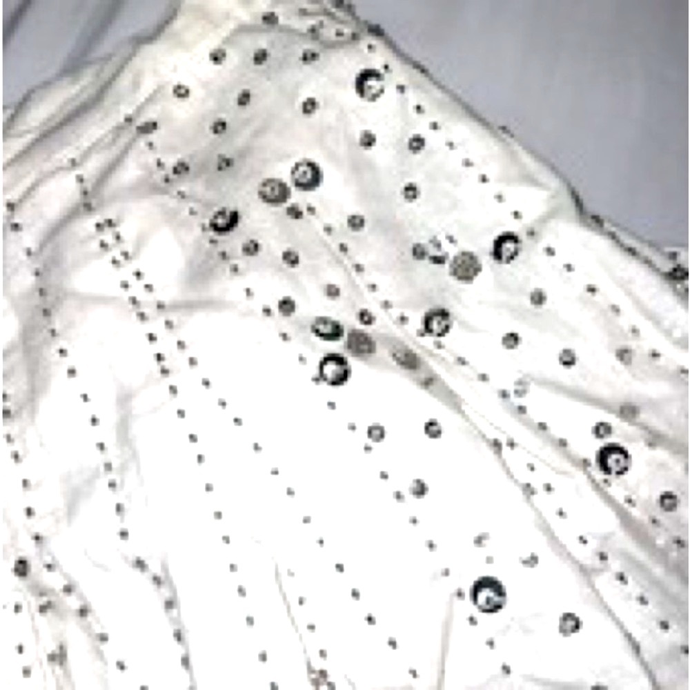 Carole Little White Sequin A-Line Skirt